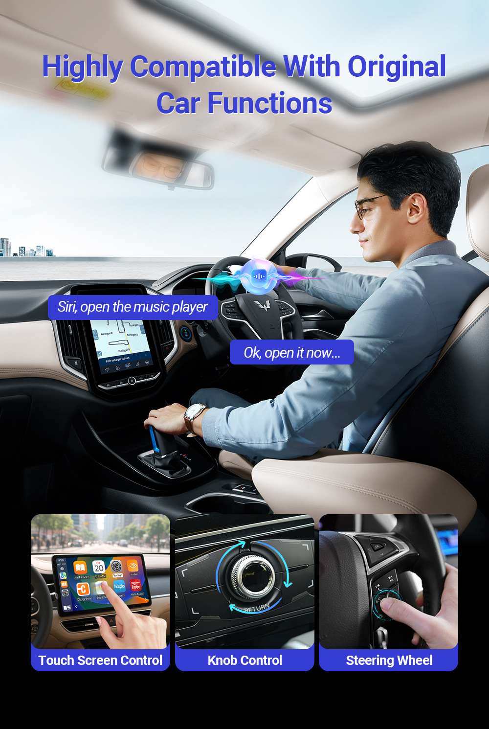 Xuda Wireless Carplay Is Suitable for Huawei Hicar Android System 4-in-1 Android Auto Adapter