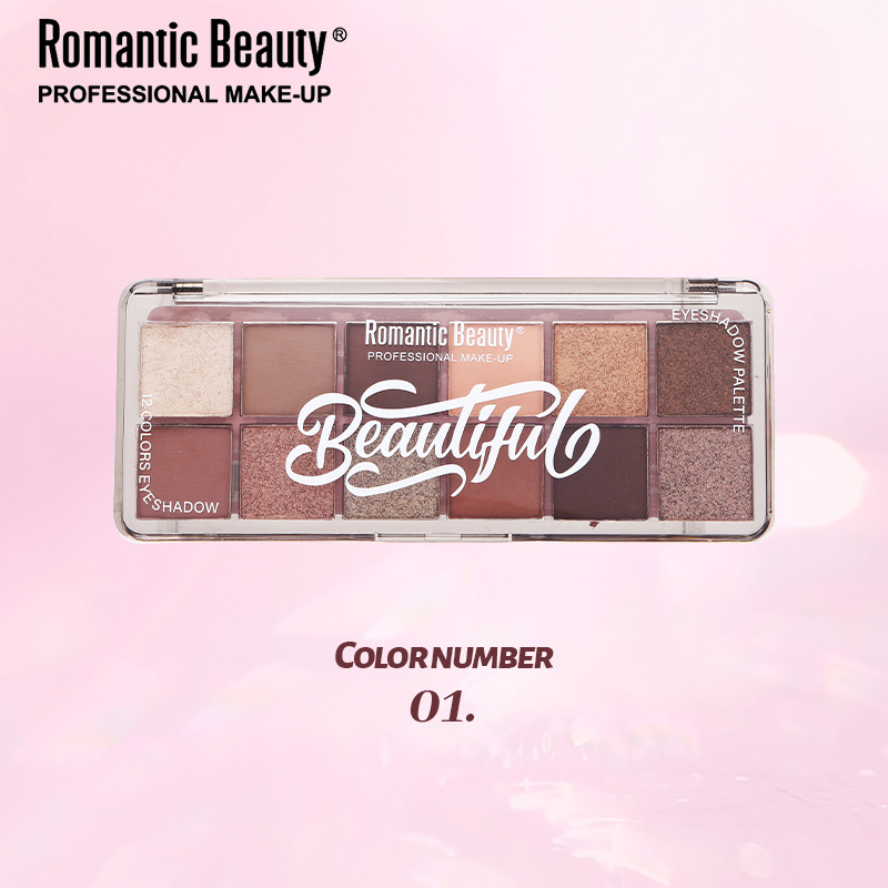 Transfronterizo de 12 colores de flash de sombra de ojos mate marrón duradero impermeable polvo mezcla de humo de maquillaje de ojos multicolor brillo image 7