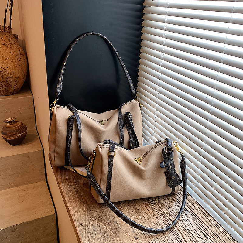 Bolsa de almohada de alta capacidad de gamuz bolso de mujer 2025 nuevo bolso de hombro de Boston bolso de brazo de viaje