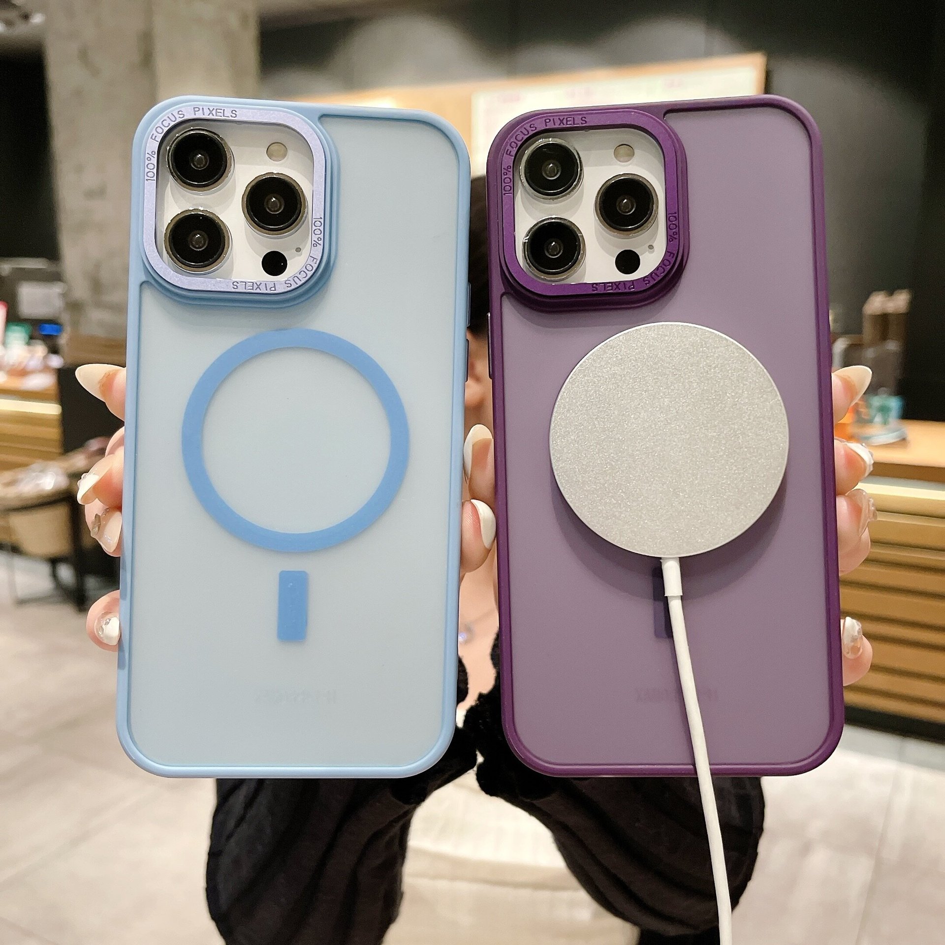 Magnetic Silicone Phone Case For Iphone 15 14 13 12 11 Pro Max_voghion.com