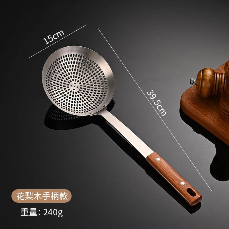 ステンレス鋼大型ラウンドザルホームホテル餃子麺フィルタースプーンキッチン釣りスプーン拡張ハンドルザル|undefined
