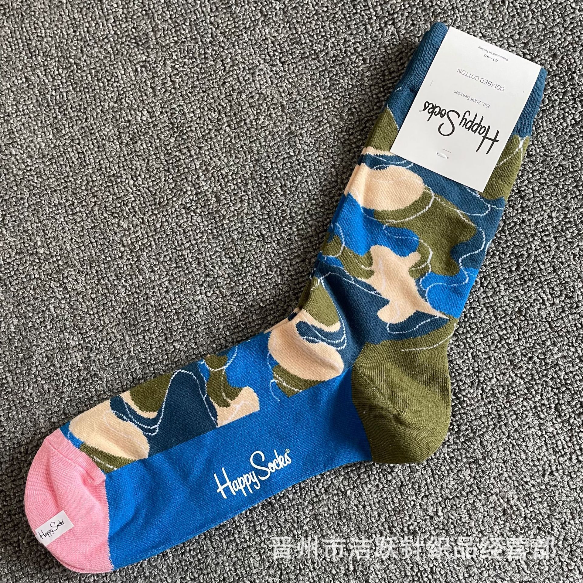 Happy socks新品高品质ハイレザー男性ソックススウェーデンコットンソックスファッションソックスカップルinsロング美脚ソックス