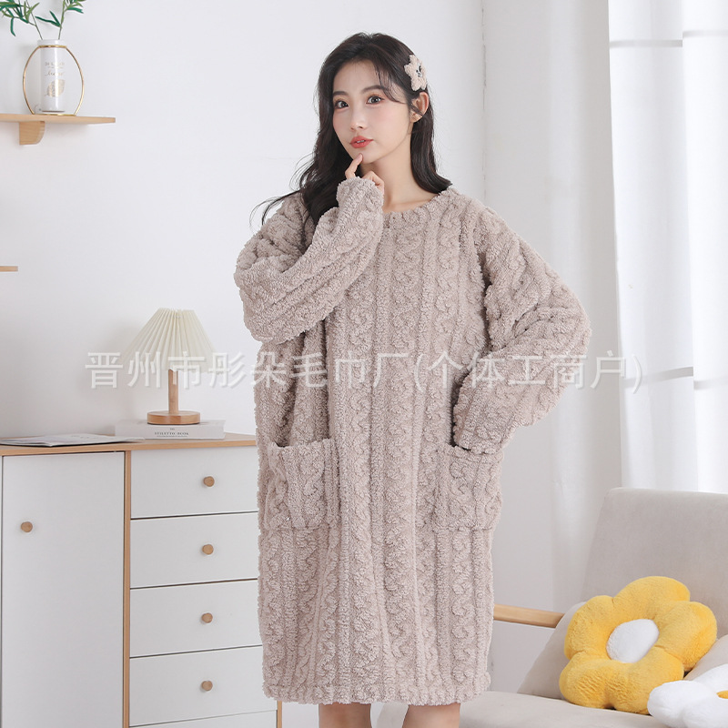 (2개) 여성용 산호 양털 목욕 스커트 흡수성 빠른 건조 풀오버 트위스트 질감 목욕 가운 겨울 두꺼운 여성용 긴 목욕 스커트