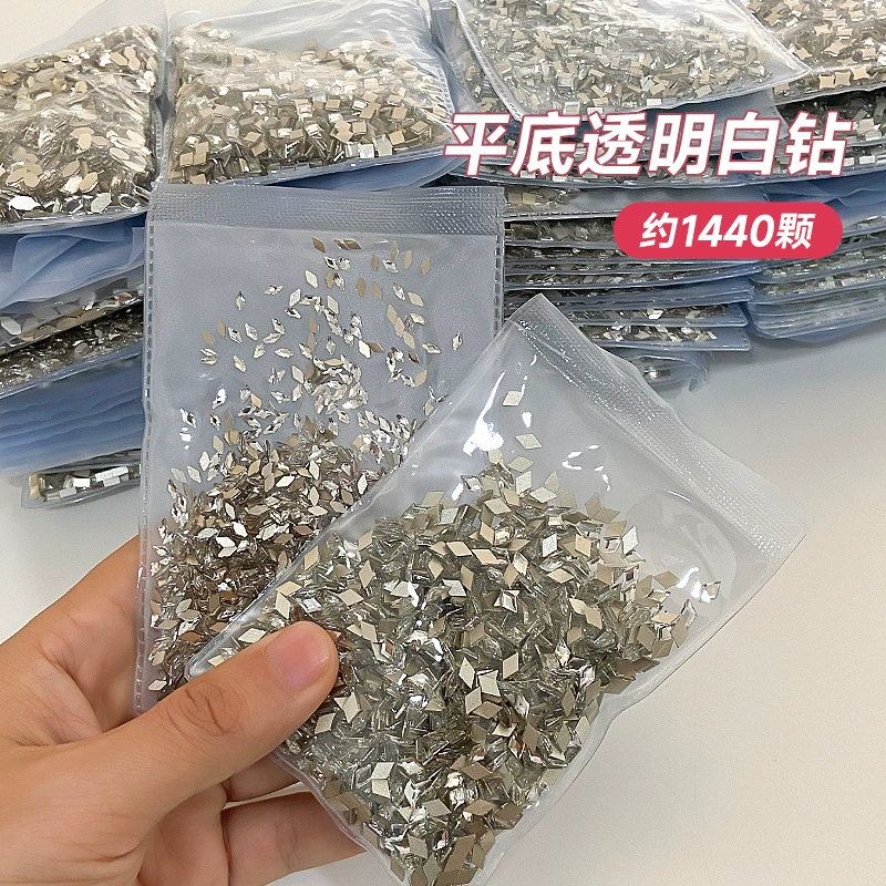 Мини Маникюр белый плоский бриллиант особой формы большой маленький размер Алмазная бабочка 1440 большая сумка маникюрные украшения оптом