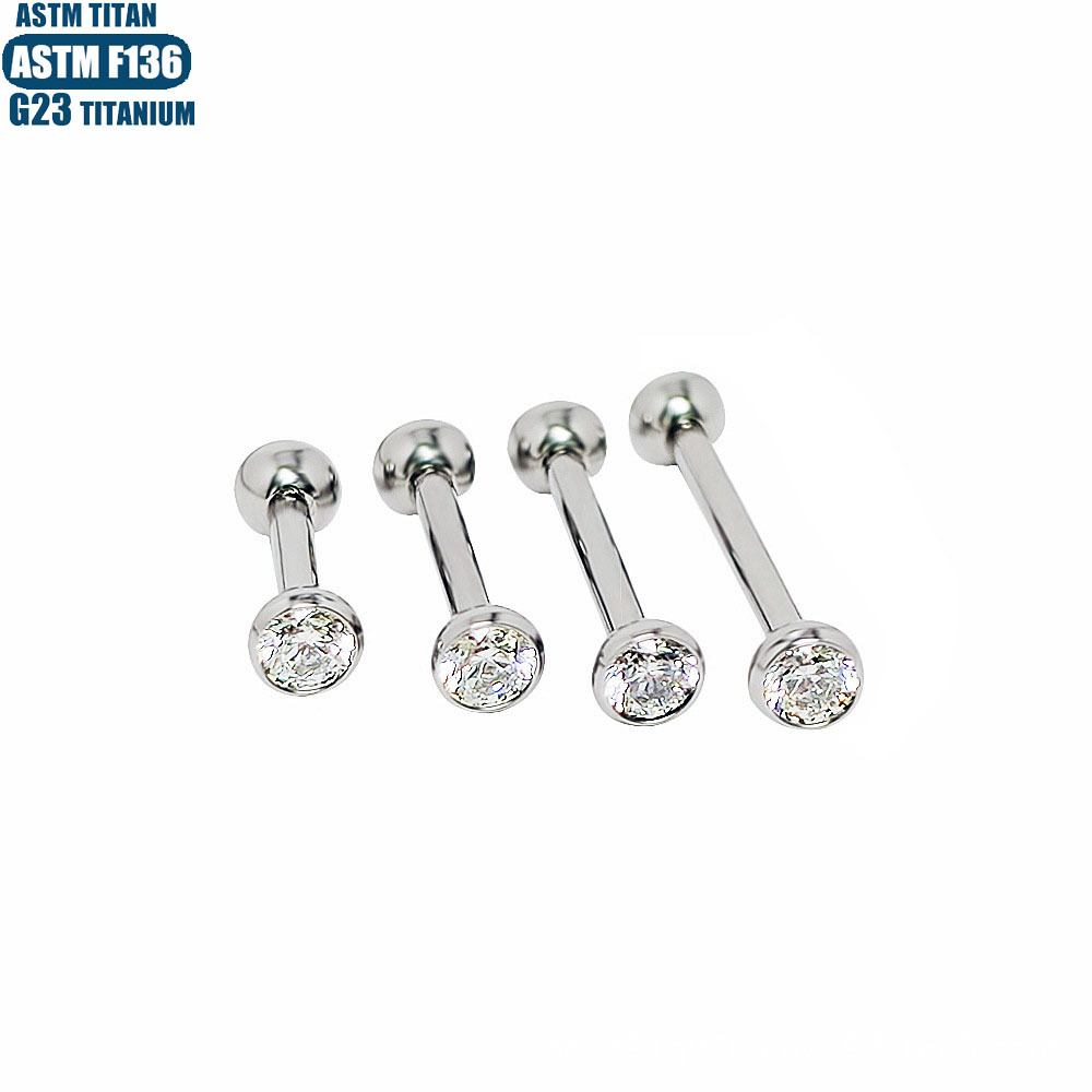 Pointed titanium steel lip stud product view