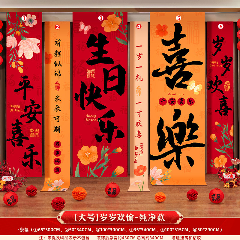 10十周岁生日场景布置装饰条幅挂布18岁成人礼房间背景墙挂饰|undefined
