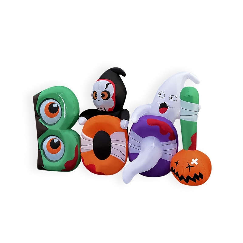 萬圣節(jié)BOO鬼節(jié)氛圍氣模 LED發(fā)光戶外庭院恐怖氛圍裝飾