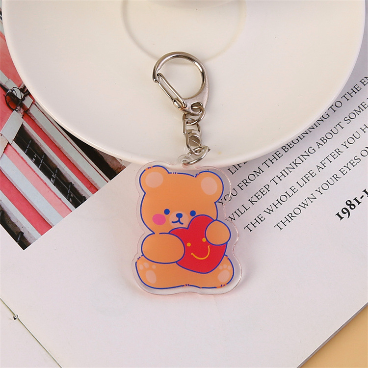 Insアニメかわいい熊動物アクリルキーホルダー卸売り学生カバン掛けアクセサリープレゼント|undefined