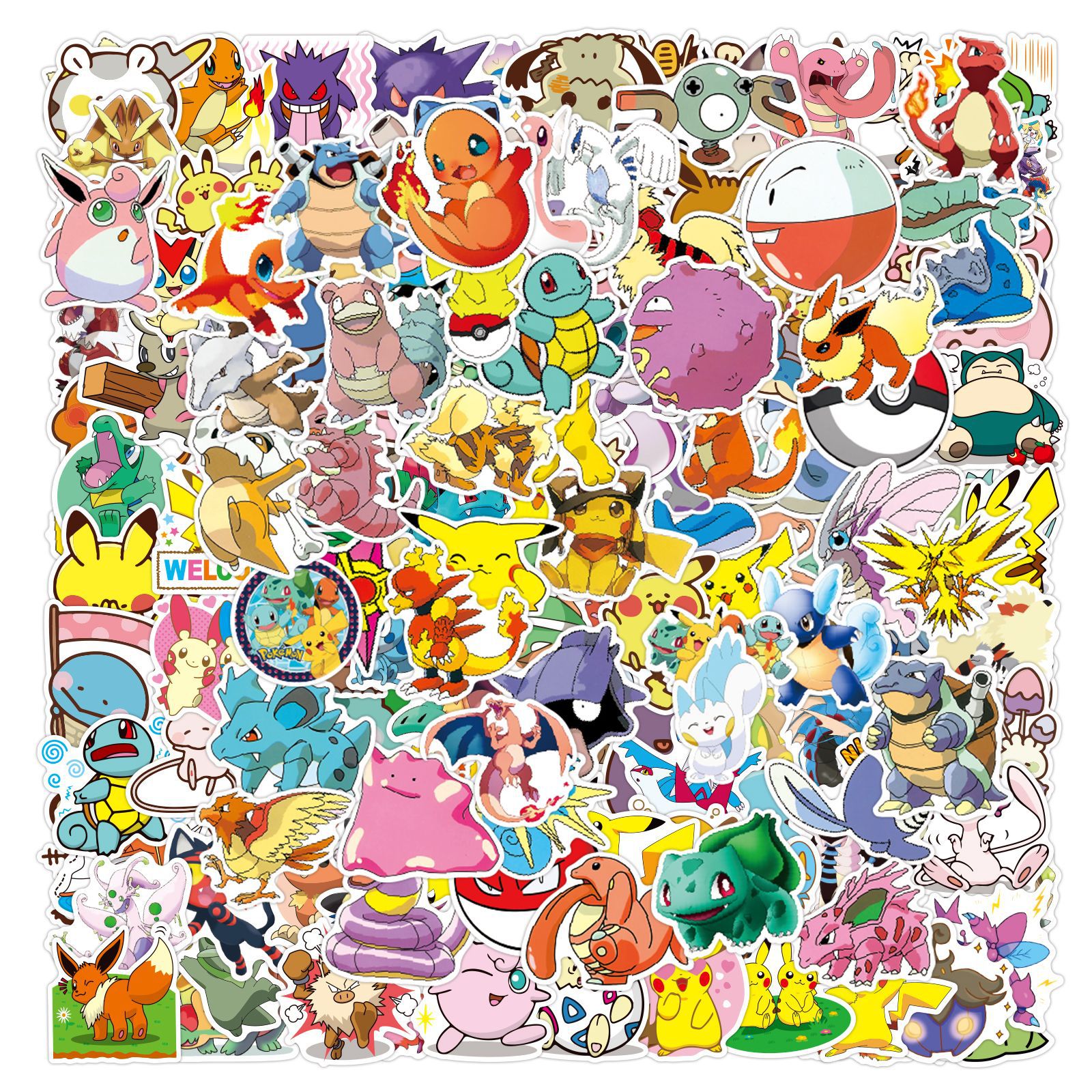 38张/50张多款游戏卡通皮卡丘宝可梦DIY行李箱笔记本电脑手机贴纸