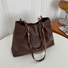 Advanced retro fashionable capacious shoulder bag, one-shoulder bag, genuine leather