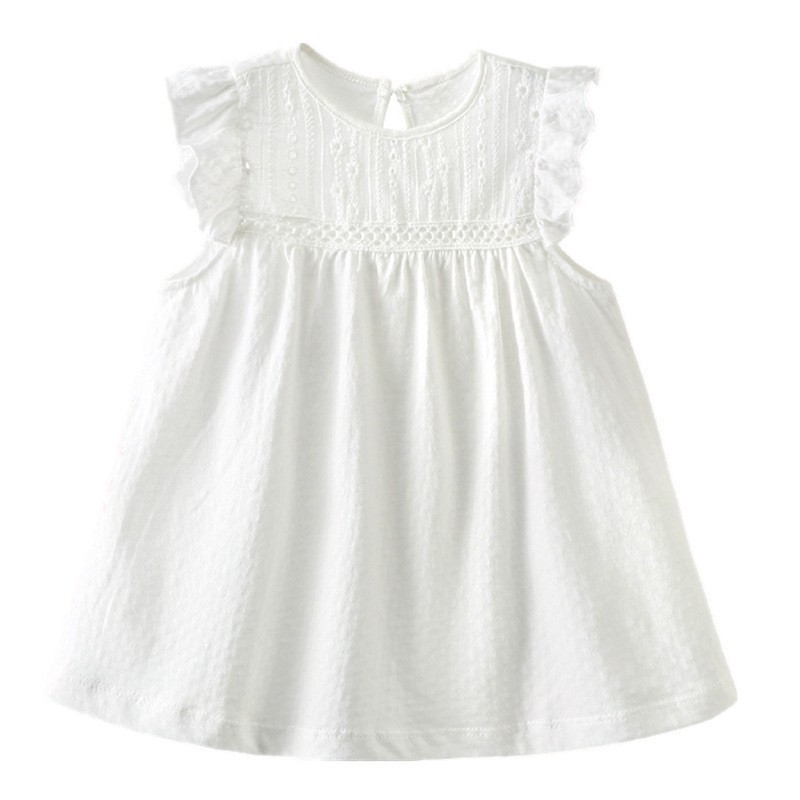106059819@qq.com Grenzüberschreitender Bestseller: Mädchenkleid mit Volantärmeln für den Sommer, leicht, weich, atmungsaktiv, aus erstklassigem, reinem Baumwoll-Jacquard_voghion.com