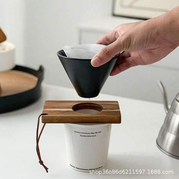coffee ceramic retro handheld funnel for home use