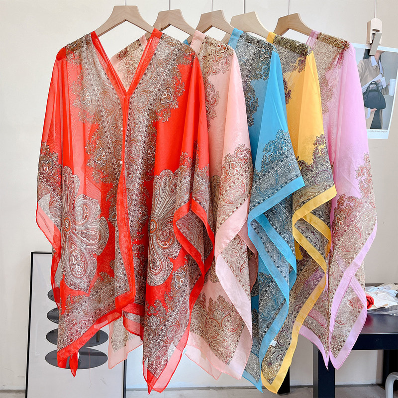 Summer Shawl for Women, Air-Conditioned Room Neck and Shoulder Protection, Fashionable Sun Protection Cape, Thin Style to Pair with Dresses, Office Shoulder Cover Summer Shawl for Women, Air-Conditioned Room Neck and Shoulder Protection, Fashionable Sun Protection Cape, Thin Style to Pair with Dresses, Office Shoulder Cover