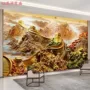 山水背景立体客厅壁布