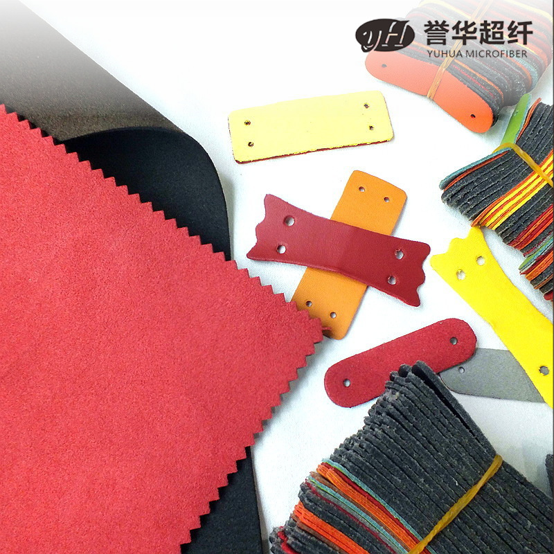 现货2.0-2.2mm皮兜超纤料  彩色双面磨毛双色皮兜超纤皮革