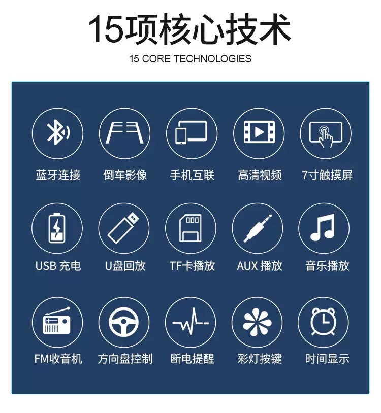 New Model 7inch Carplay Bluetooth Car Player 7inch Dual-Head Mp5 Card Player Car Radio Fast Charging Player