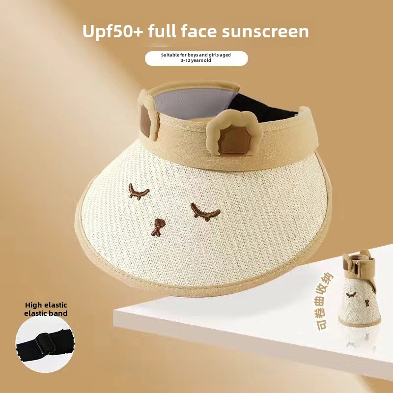 Chapeau de protection solaire pour enfants, prix d'usine, vente directe, chapeau d'été vide, protection UV, chapeau de soleil pour bébé, chapeau de soleil respirant, dessin animé_voghion.com