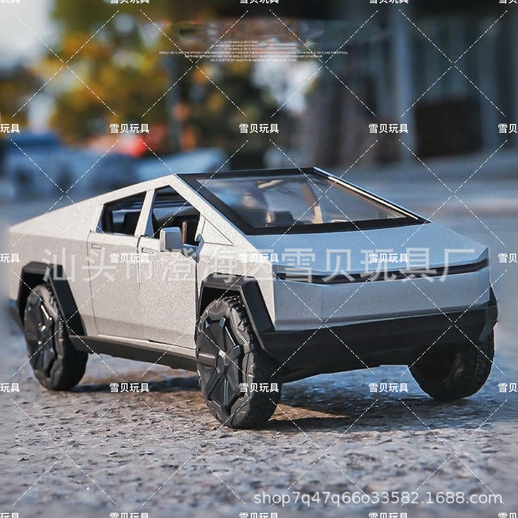 (袋装)1/36特皮卡带小摩托越野合金车模型男孩金属小汽车玩具回力