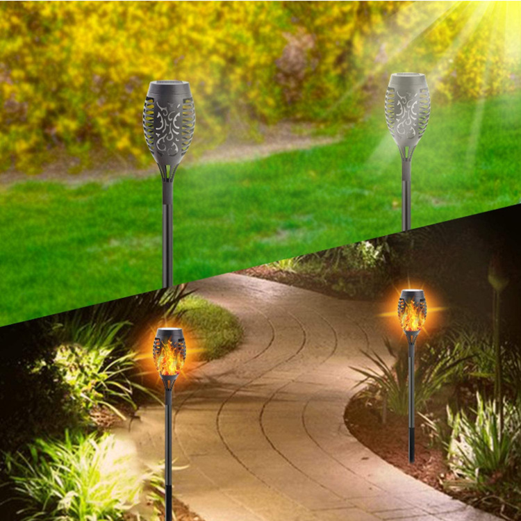 Nowy zewnętrzny płomień solarny 12LED Courtyard Park Lawn Villa dekoracyjne światło krajobrazowe wodoodporne_voghion.com