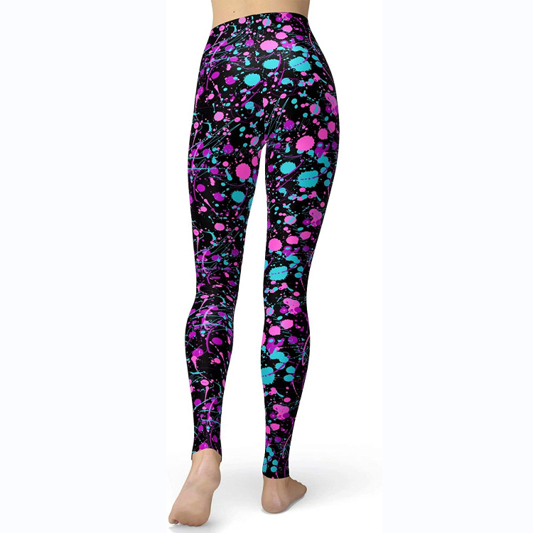 Abbigliamento da donna multicolore stampato slim fit fianchi sollevamento snellente grandi dimensioni corsa yoga fitness leggings_voghion.com