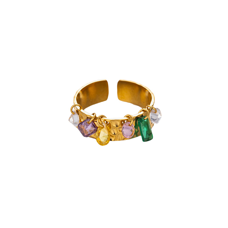 Tina Europa y los Estados Unidos transfronterizos 18K Goldins perlas de viento abiertas irregulares anillo de nicho de diseño de joyas mujeres al por mayor