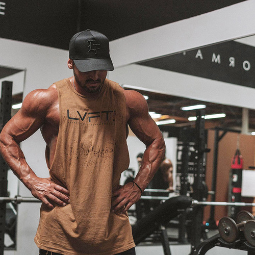 New quick-drying sports vest men's fitness outdoor casual elastic loose water-absorbent and sweat-wicking vest trendy brand workout clothes
