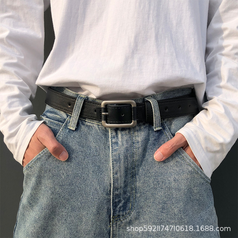 Nuevo cinturón de hombre estilo coreano moda simple pantalones cinturón estilo de calle Internet rojo mismo estilo ins Hong Kong estilo personalizado pantalones de hombre cinturón