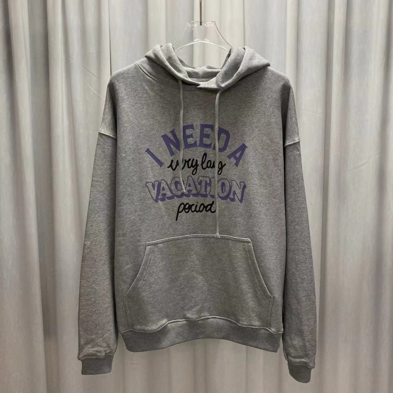Unisex Oversized Hoodie With Embroidered Letter Design_voghion.com