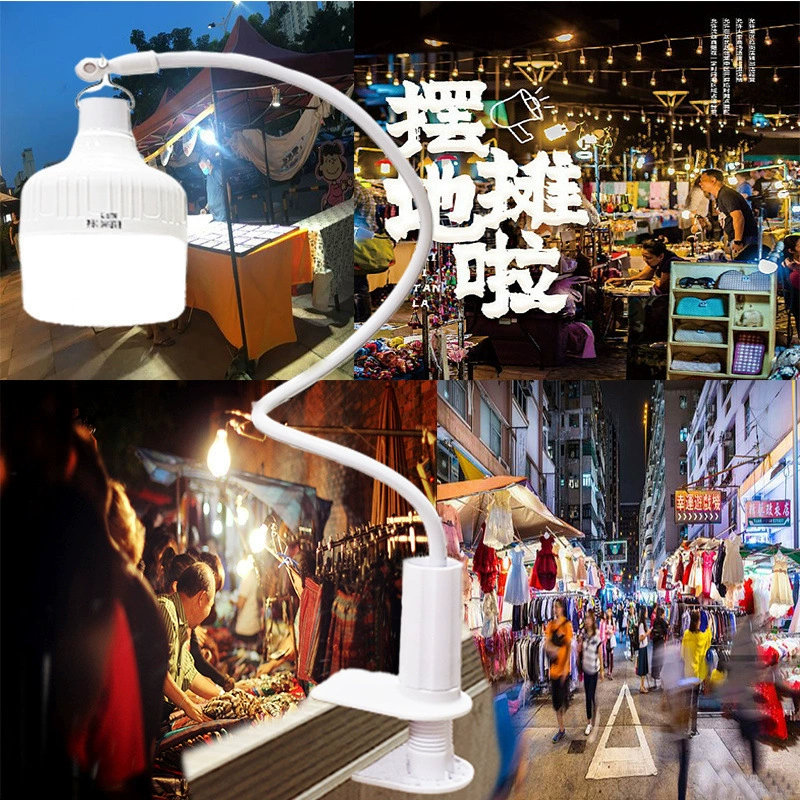 Светодиодная перезаряжаемая лампочка, супер яркая лампа для ночного рынка, уличная лампа для уличного ларька, настольная лампа с зажимом, подвесная лампа, перезаряжаемая светодиодная лампа без