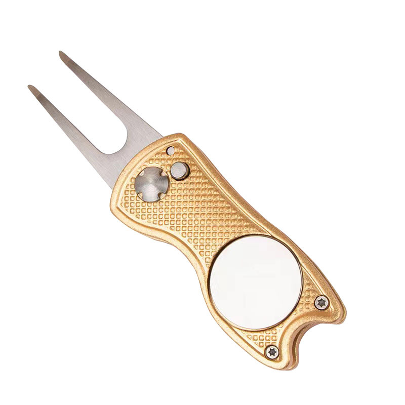 Buy quality Golf Green Fork Aluminum Handle Folding Green Fork Golf