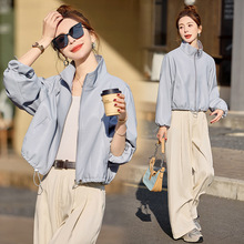 蓝闲色海宁皮衣外套女秋春新款宽松休高腰绵羊皮机车短款立领上衣