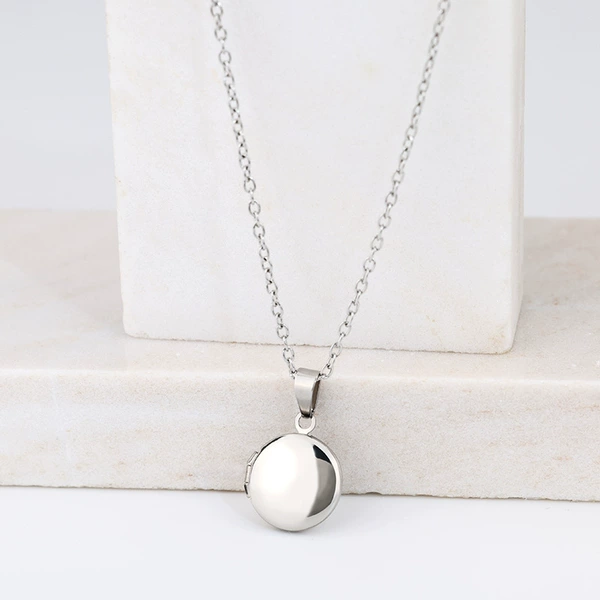Glossy steel necklace, 16mm