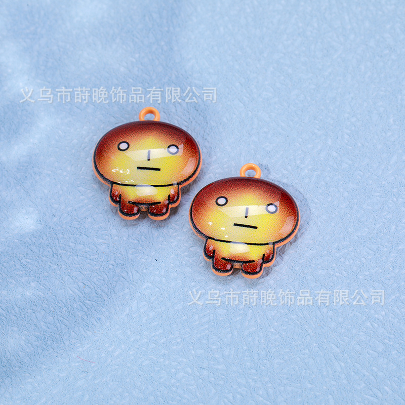 锌合金烤漆卡通创意焦烤面包小人吊坠diy手机链钥匙扣饰品配件|undefined