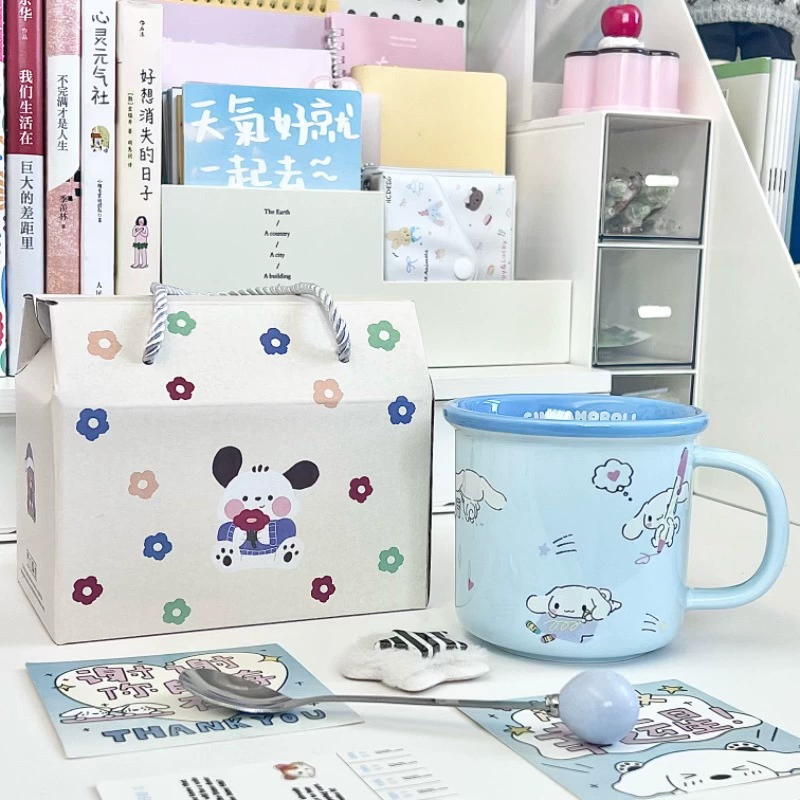 Керамическая кружка Sanrio для воды для девочек с привлекательным внешним видом и симпатичная детская кружка для дома, чашка для кофе и молока, подарок на день рождения