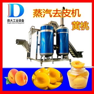水蜜桃切瓣去核机气泡清洗机黄桃蒸汽去皮机全自动桃子去皮机鼎大