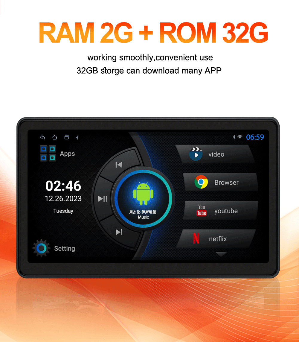 10.1inch Hd Ips Android Neutral Plug-In Headrest Display Mp5 Car Rear Entertainment System Player