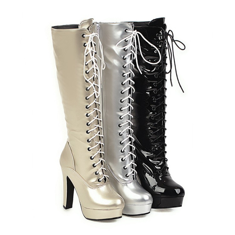 Model Stage Boots Women's Boots Cross-Border Foreign Trade Dropshipping Lace-Up Women's Boots Women's Shoes Boots Factory Long Boots Wholesale Model Stage Boots Women's Boots Cross-Border Foreign Trade Dropshipping Lace-Up Women's Boots Women's Shoes Boots Factory Long Boots Wholesale