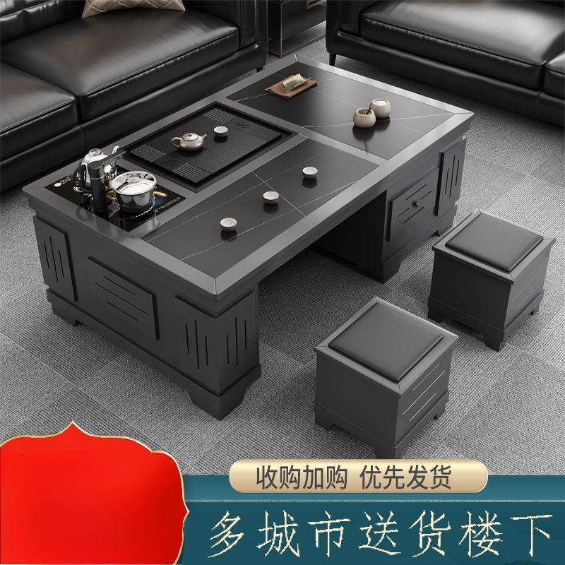 Mesa de té de roca de kung fu sala de estar de té doméstica mesa de té de oficina mesa de té con hervidor conjunto de té integrado