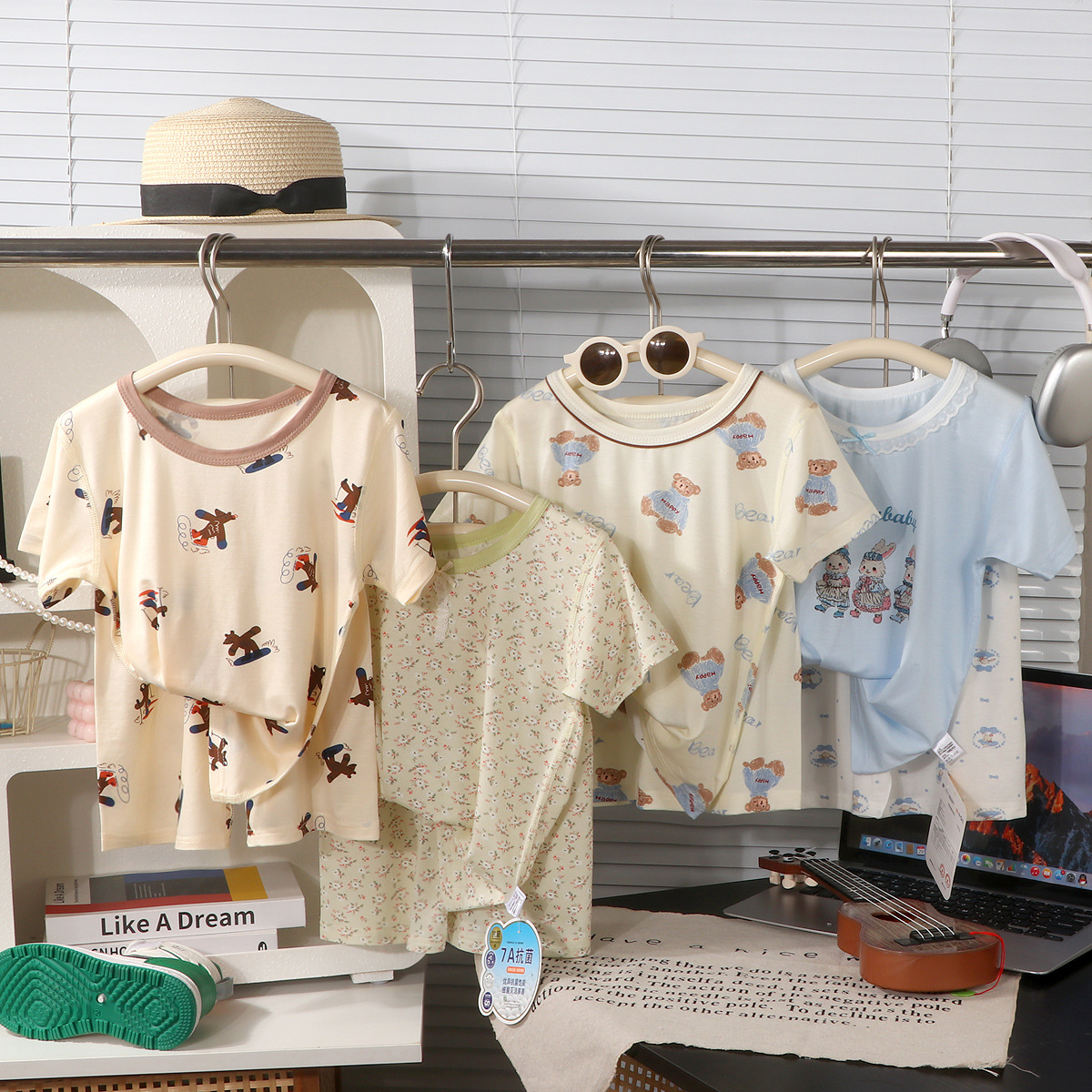 Su bebé, pijamas para niños Lycelle, verano nuevo traje de servicio a domicilio, ropa antibacteriana para niños y niñas, ropa de aire acondicionado