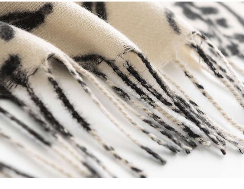 Nnew Cashmere Scarf Women's Cream Sweet Girl Style Autumn And Winter Printed Scarf Korean Version Korean Style Scarf Internet Famous Shawl_voghion.com