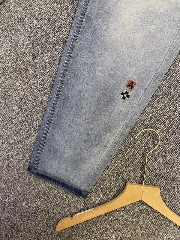 Spring And Autumn New Elastic Trendy Brand Straight Jeans Men's Slim Fit Versatile Casual Ankle-Length Pants_mkmklike.com