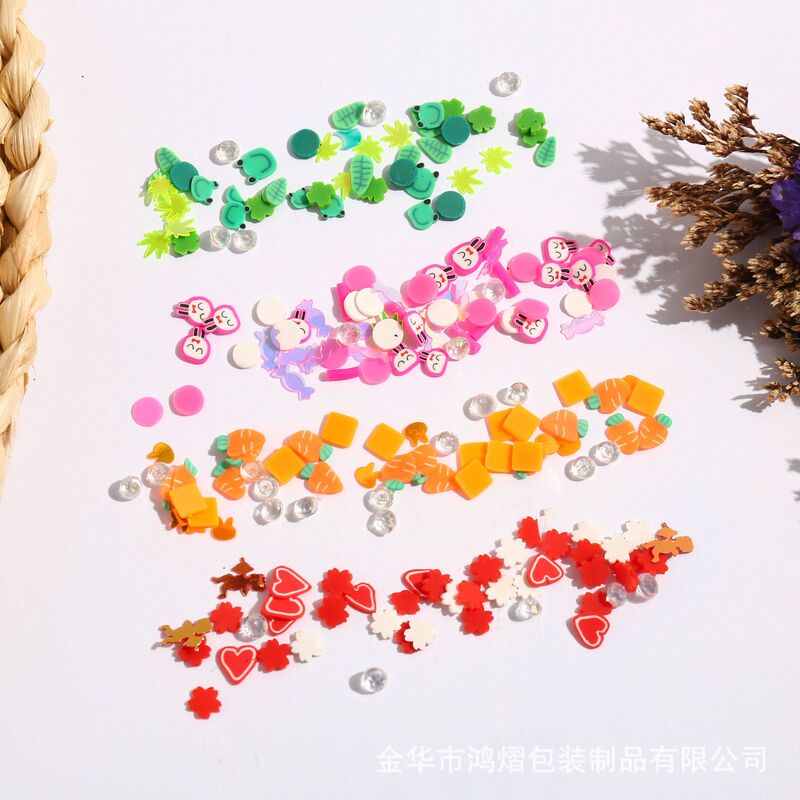 Popular New Sugar Grain Soft Clay Patches DIY Handmade Materials Multi-Shaped Ornaments Sequins Cream Glue Fillers