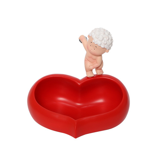 Sculpture David Entrance Keyholder Heart-Shaped Storage Desktop Perpetual Calendar TV Cabinet Living Room Wine Cabinet Home Decor Display Piece