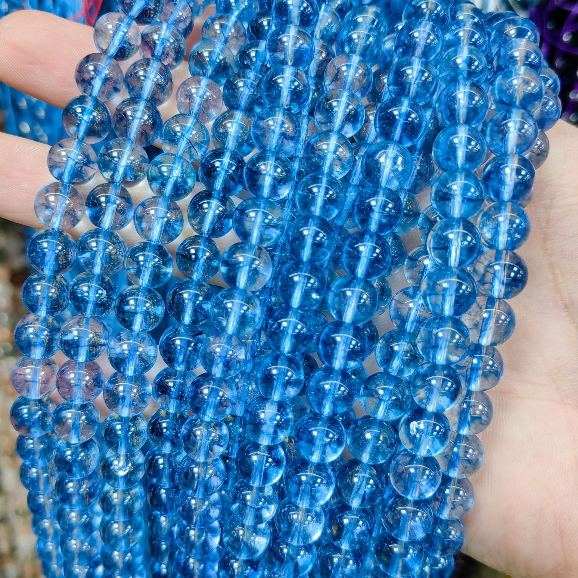 Vidrio de alta imitación cristal fantasma multicolor cuentas dispersas semiacabadas accesorios de joyería DIY cuentas hechas a mano al por mayor