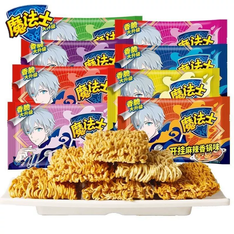 Магицинские хрустящие лапша-бะхэ (случайный вкус) 20г/пакет, хрустящий мульти-вкусный быстрорастворимый снек, острый вкус