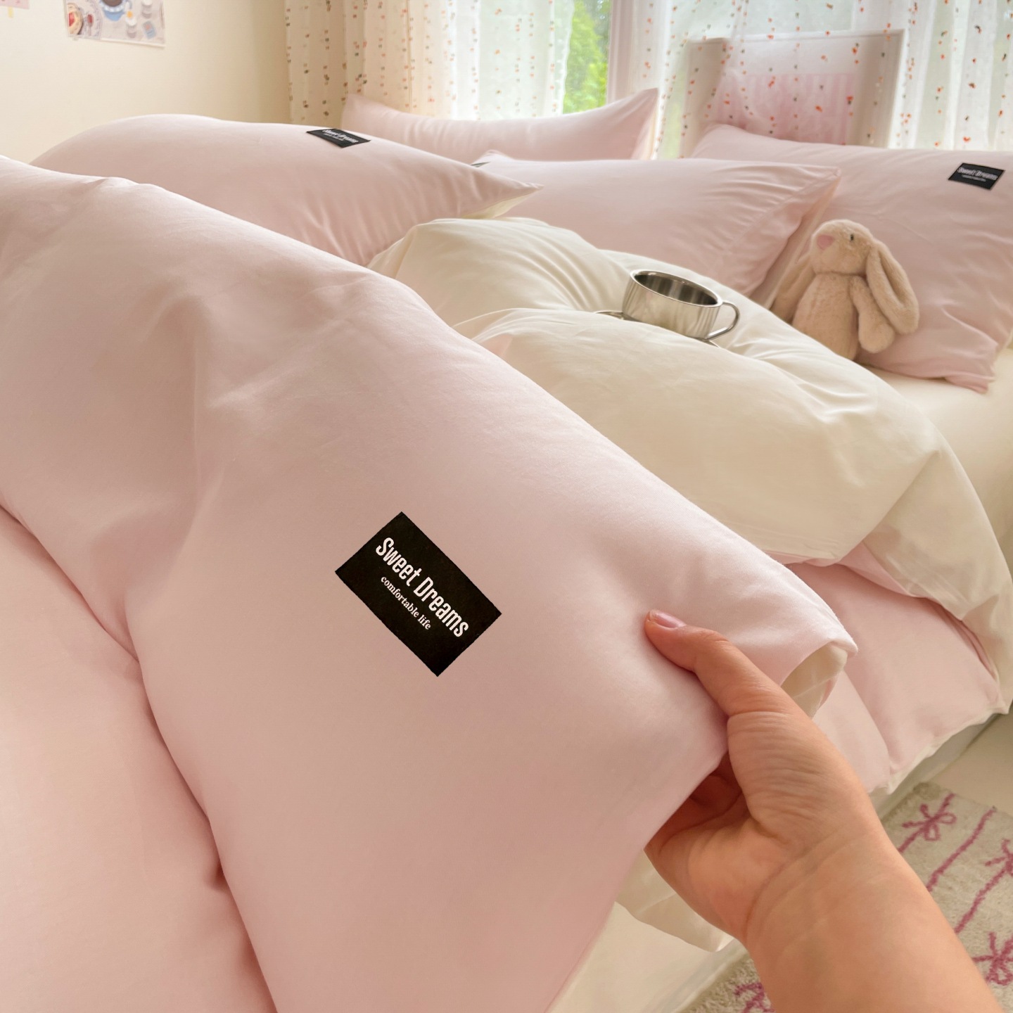 100% cubierta de algodón cubierta de edredón de algodón 150 * 200cm dormitorio de estudiantes cubierta de edredón de una sola persona cuatro estaciones universal