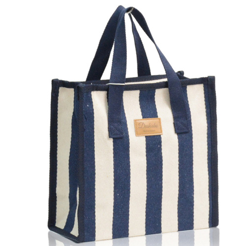 New Japanese and Korean style striped waterproof portable lunch box bag for students to carry at work lunch bag mommy bag tote bag for women