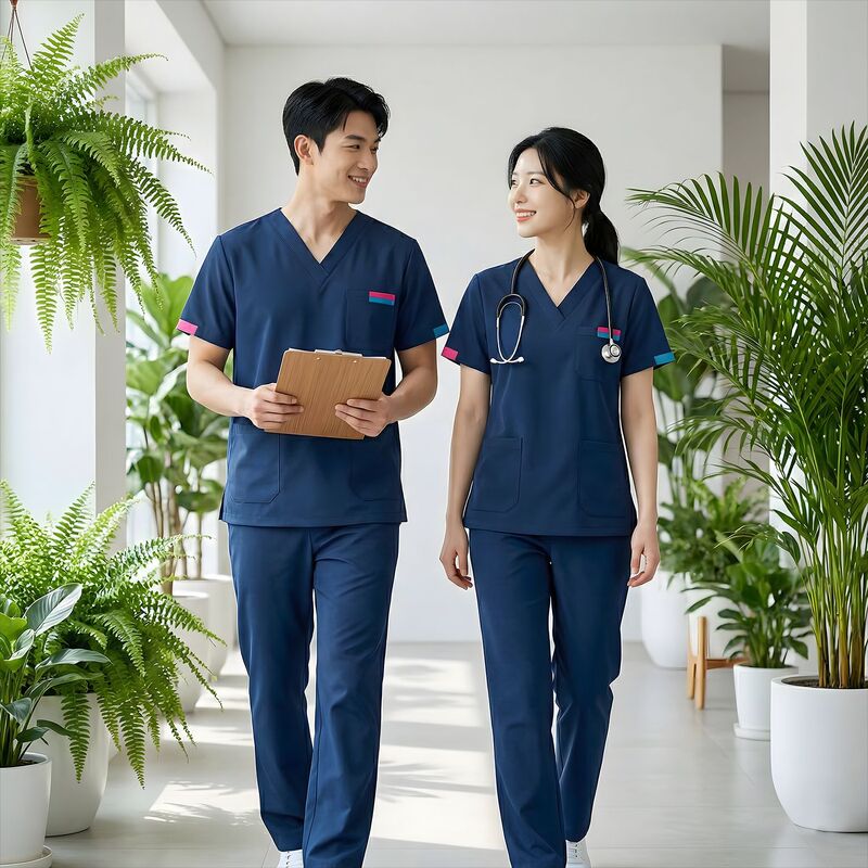 Medical Staff's Elastic Quick-Dry Surgical Gowns, Scrub Suits, Long and Short Sleeve Dental and Cosmetic Doctor Workwear
