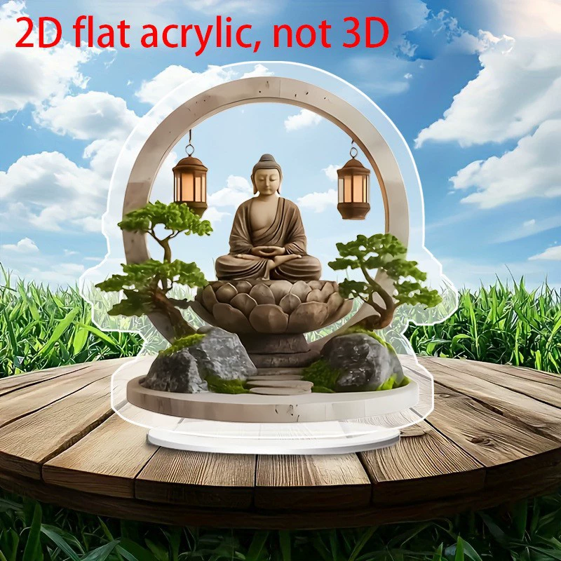 Входные украшения в китайском стиле в стиле дзен, акриловый плоский Гуаньинь, элегантные украшения для дома в спортивном клубе, подарки на открытие