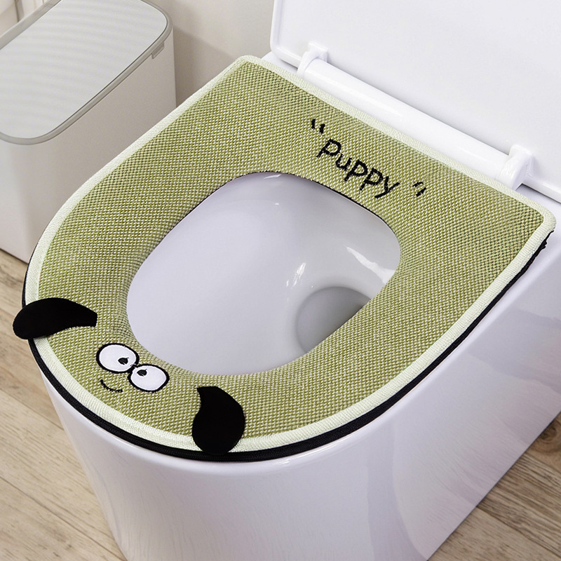 厚みのある四季便座クッション家庭用トイレクッションカバージッパートイレカバートイレクッション浴室洗える|undefined